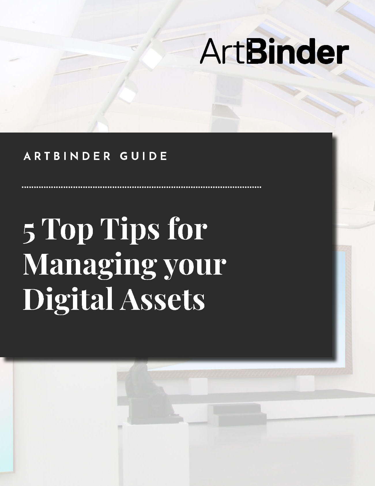 Cover of the Artsystems ebook "Five Top Tips ofr Managing Your Digital Assets"